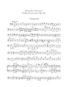 Partition violoncelles, violon Concerto en A minor, Op 82, A minor