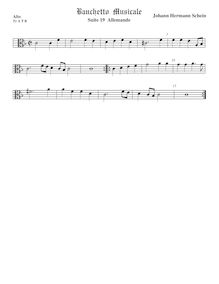 Partition ténor viole de gambe 1, alto clef, Banchetto Musicale