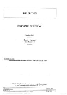 Economie - gestion 2005 BTS Édition