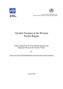 Alcohol Taxation in the Western Pacific Region