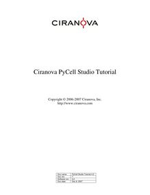 Ciranova PyCell Studio Tutorial