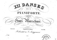 Partition complète, 12 Dances, Op.53, Marschner, Heinrich