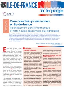 Onze domaines professionnels en Ile-de-France - Ralentissement dans l informatique et forte hausse des services aux particuliers