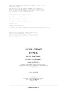 Histoire littéraire d Italie (2/9) par Pierre