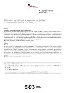 Différence symétrique, à propos de sa genèse - article ; n°3 ; vol.88, pg 379-394