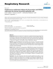 Cryptococcus neoformansinduces IL-8 secretion and CXCL1 expression by human bronchial epithelial cells