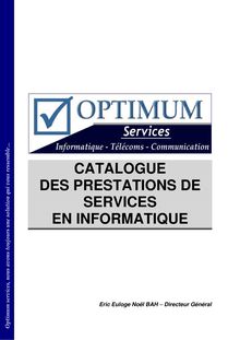 Catalogue en ligne - Prestations de services en Informatique
