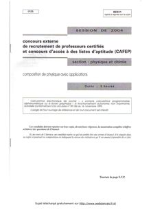 Composition de physique avec applications 2004 CAPES de physique-chimie CAPES (Externe)