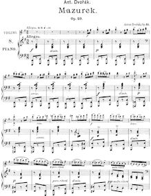 Partition complète et partition de violon, Mazurek, Mazurka