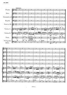 Partition , Andante, Symphony No.2, B♭ Major, Schubert, Franz