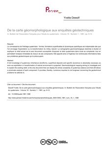 De la carte géomorphologique aux enquêtes géotechniques - article ; n°1 ; vol.18, pg 9-12