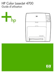 Guide d utilisation - HP Color LaserJet 4700