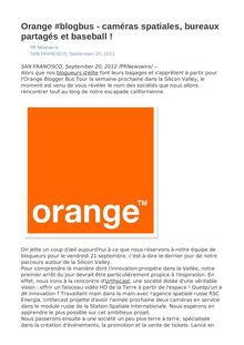 Orange #blogbus - caméras spatiales, bureaux partagés et baseball !