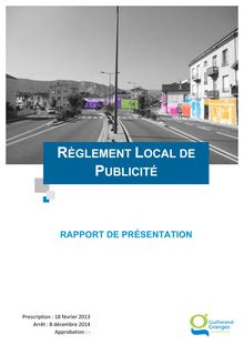 Règlement local de publicité (Rapport de présentation et règlement)