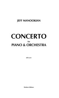 Partition complète, Concerto pour Piano et orchestre, Manookian, Jeff