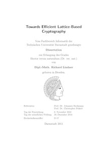 Towards efficient lattice-based cryptography [Elektronische Ressource] / von Richard Lindner