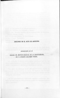 Apertura del curso académico 1986-1987: discurso en el acto de apertura