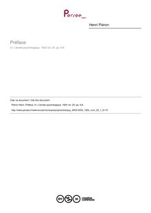 Préface - liminaire ; n°1 ; vol.25, pg 5-6