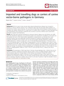 Imported and travelling dogs as carriers of canine vector-borne pathogens in Germany