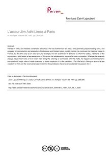 L acteur Jim Adhi Limas à Paris - article ; n°1 ; vol.54, pg 269-285