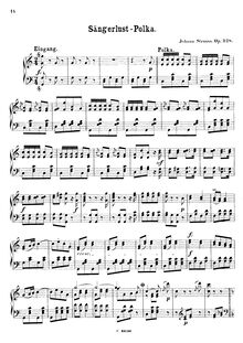 Partition Transcription pour piano solo - complete, Sängerslust, Op.328