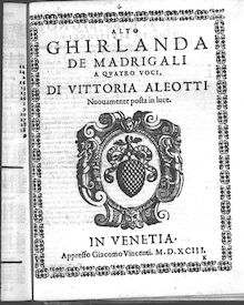 Partition Alto, Ghirlanda de Madrigali a 4 voci, Garland of Madrigals for 4 voices
