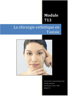 Module 713 La chirurgie esthétique en Tunisie