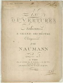 Partition parties complètes, 6 Ouvertures italiennes, Six ouvertures italiennes a grand orchêstre / composées par Naumann