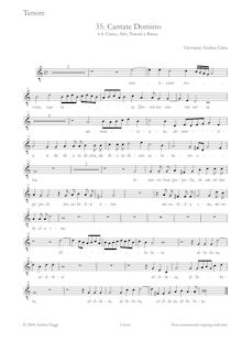 Partition ténor, Cantate Domino à , Canto, Alto, ténor e Basso, Cima, Giovanni Andrea