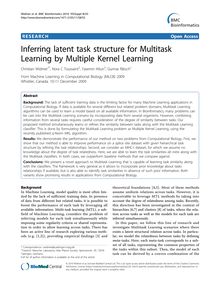 Inferring latent task structure for Multitask Learning by Multiple Kernel Learning