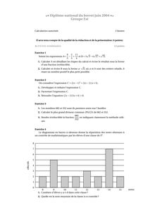 Mathématiques 2004 Brevet (filière générale)