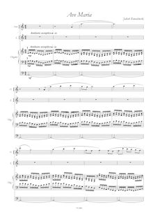 Partition pour soprano, flaute, orgue, Ave Maria, Kowalewski, Jakub