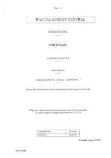 Baccalaureat 2004 lv1 portugais sciences economiques et sociales