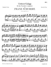 Partition complète, Graz Galop, D.925, Schubert, Franz