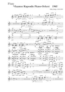 Partition flûte 1/2, Vlaamse rapsodie piano en orkest, Ostijn, Willy