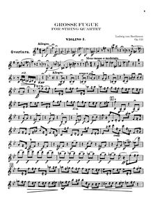 Partition violon 1, Große Fuge, B♭ major, Beethoven, Ludwig van