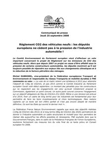 Règlement CO2 des véhicules neufs : les députés européens ne ...