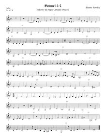 Partition ténor viole de gambe 1, aigu clef, Sonetto di Papa Urbano Ottavo