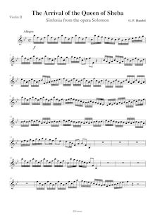Partition violons II, Solomon, Handel, George Frideric