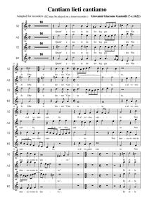 Partition chœur 2 (alto notation, SATB), Cantiam liet cantiamo, D minor