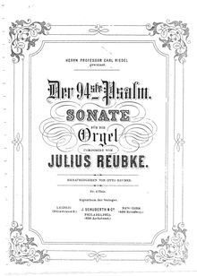 Partition complète, orgue Sonata, Der 94. Psalm, C minor, Reubke, Julius par Julius Reubke