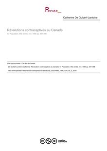 Révolutions contraceptives au Canada - article ; n°2 ; vol.45, pg 361-398