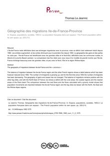 Géographie des migrations Ile-de-France-Province - article ; n°2 ; vol.11, pg 205-213