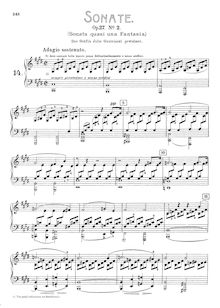 Partition complète, Piano Sonata No.14, Moonlight (Sonata quasi una fantasia)