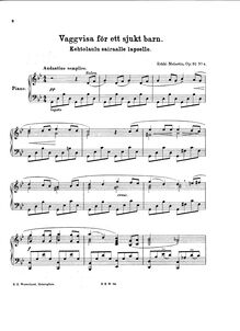 Partition , Vaggvisa för ett sjukt barn (cradle song), Piano pièces
