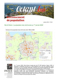Ille-et-Vilaine : la population des communes au 1er janvier 2009 (Octant Info nº 20)