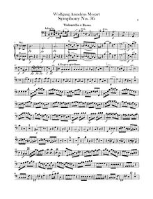 Partition violoncelles / Basses, Symphony No.36, Linz Symphony, C major