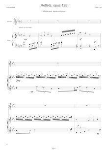 Partition complète, Reflets, Op.128, Mélodie pour soprano et piano