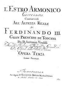 Partition violon 3 (ripieno), violon Concerto, E major, Vivaldi, Antonio