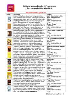 Booklist 2010 9-12 yrs - National Young Readers  Programme ...